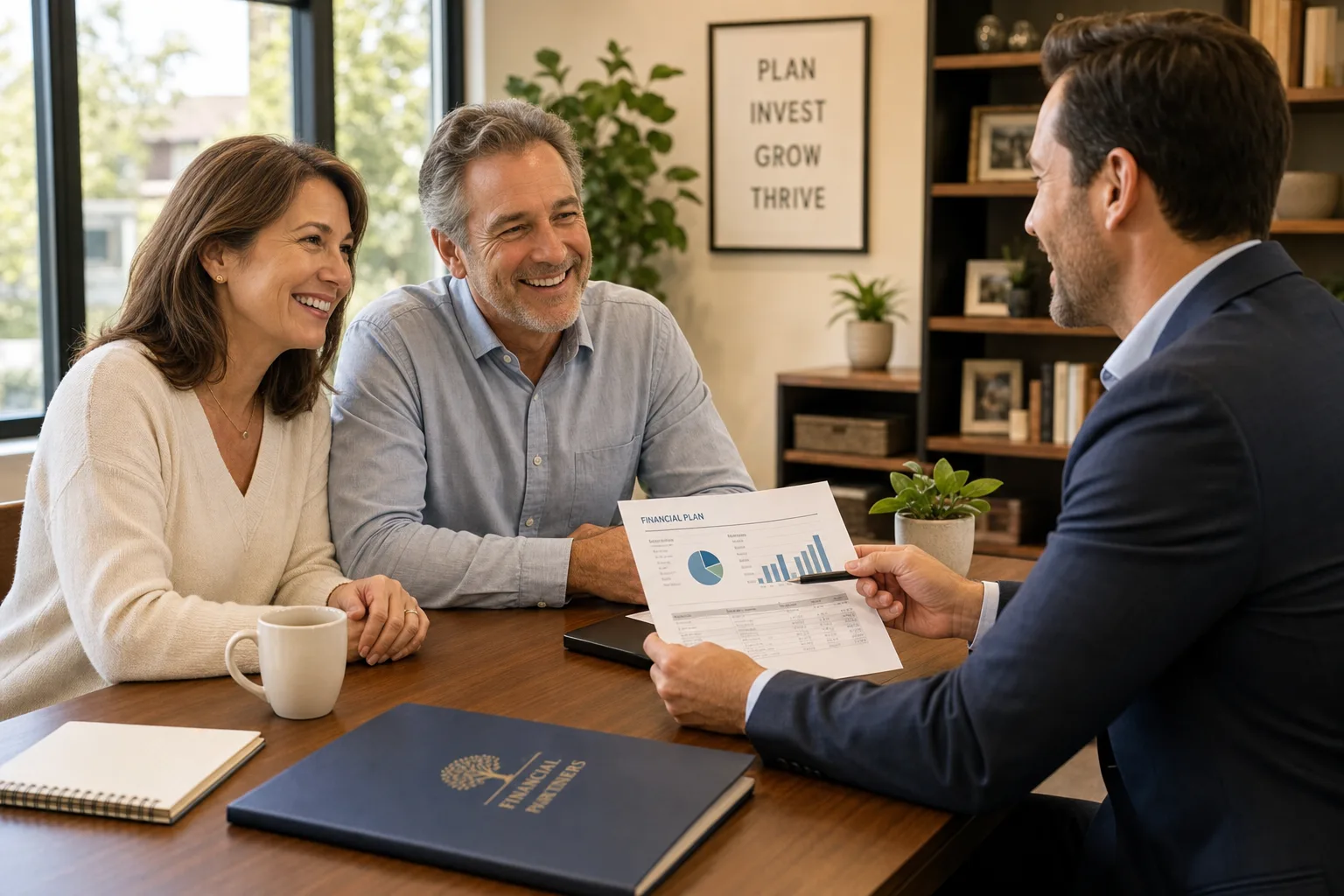Couple meeting with a trusted note advisor