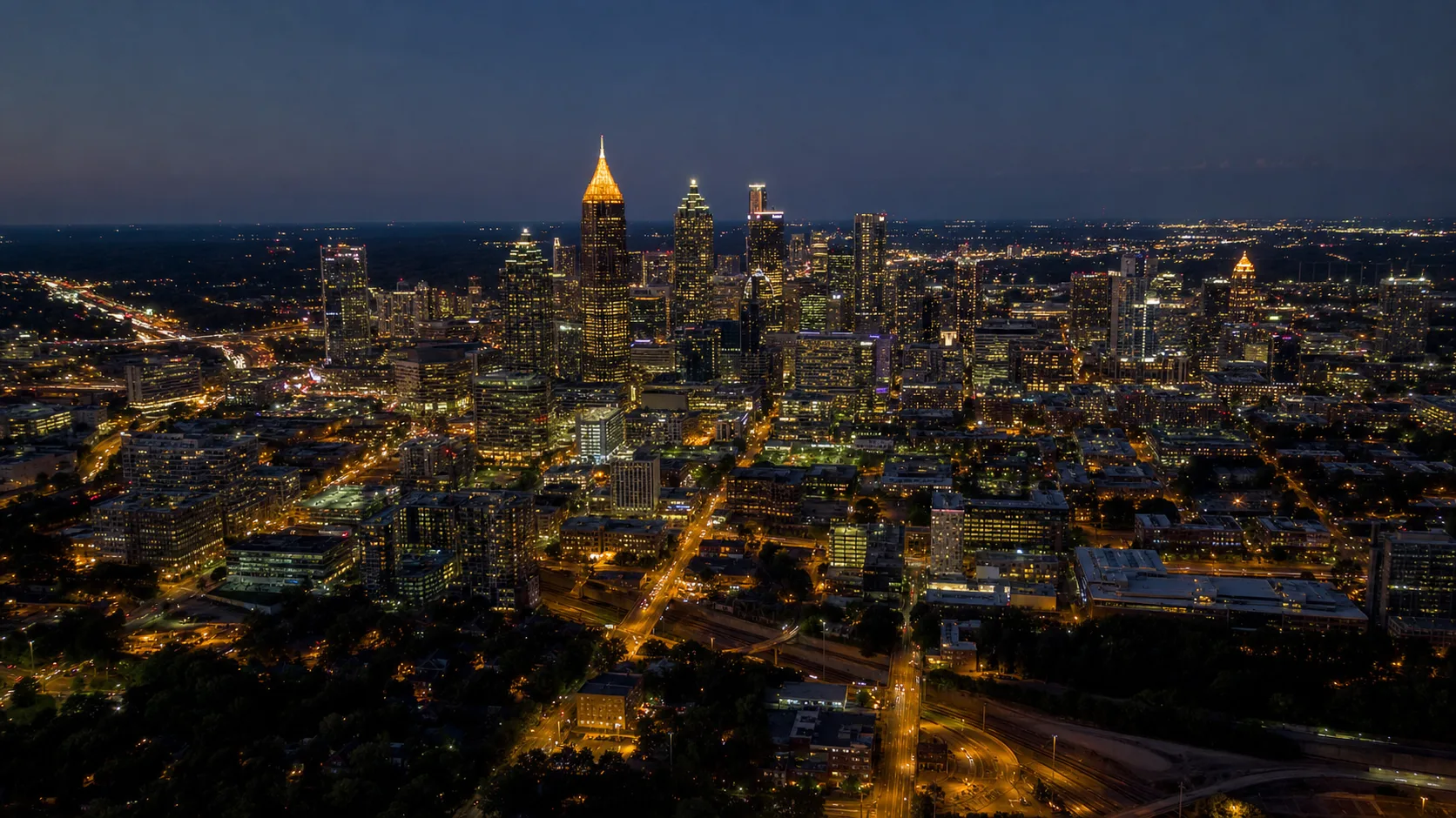 Atlanta skyline at night