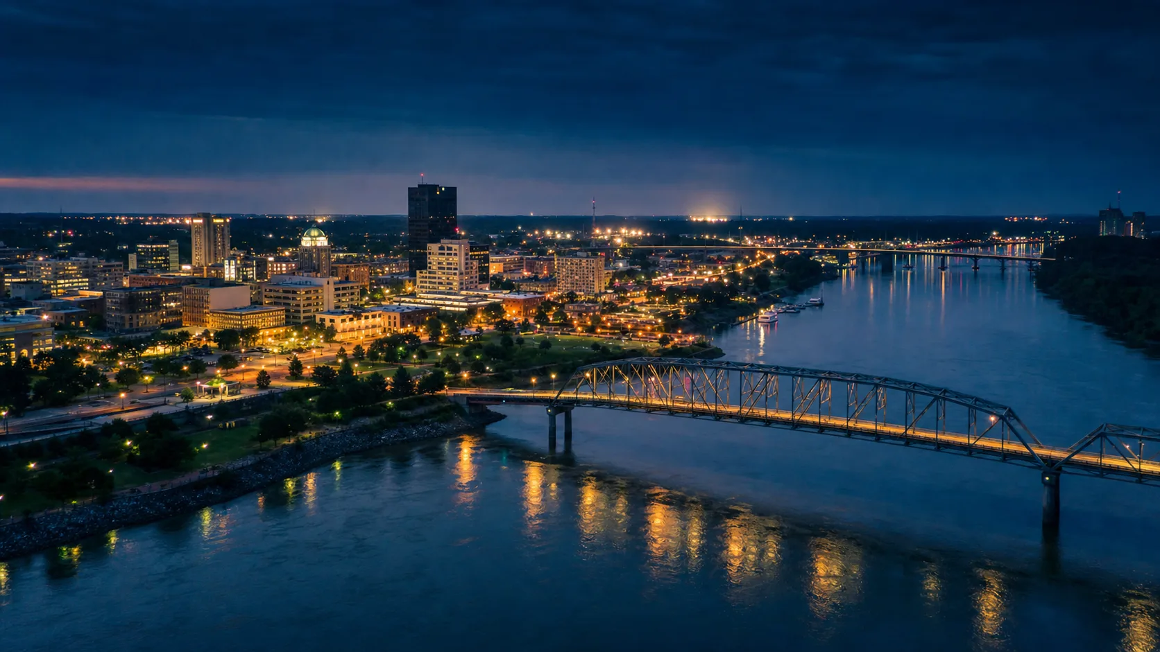 Augusta skyline at night