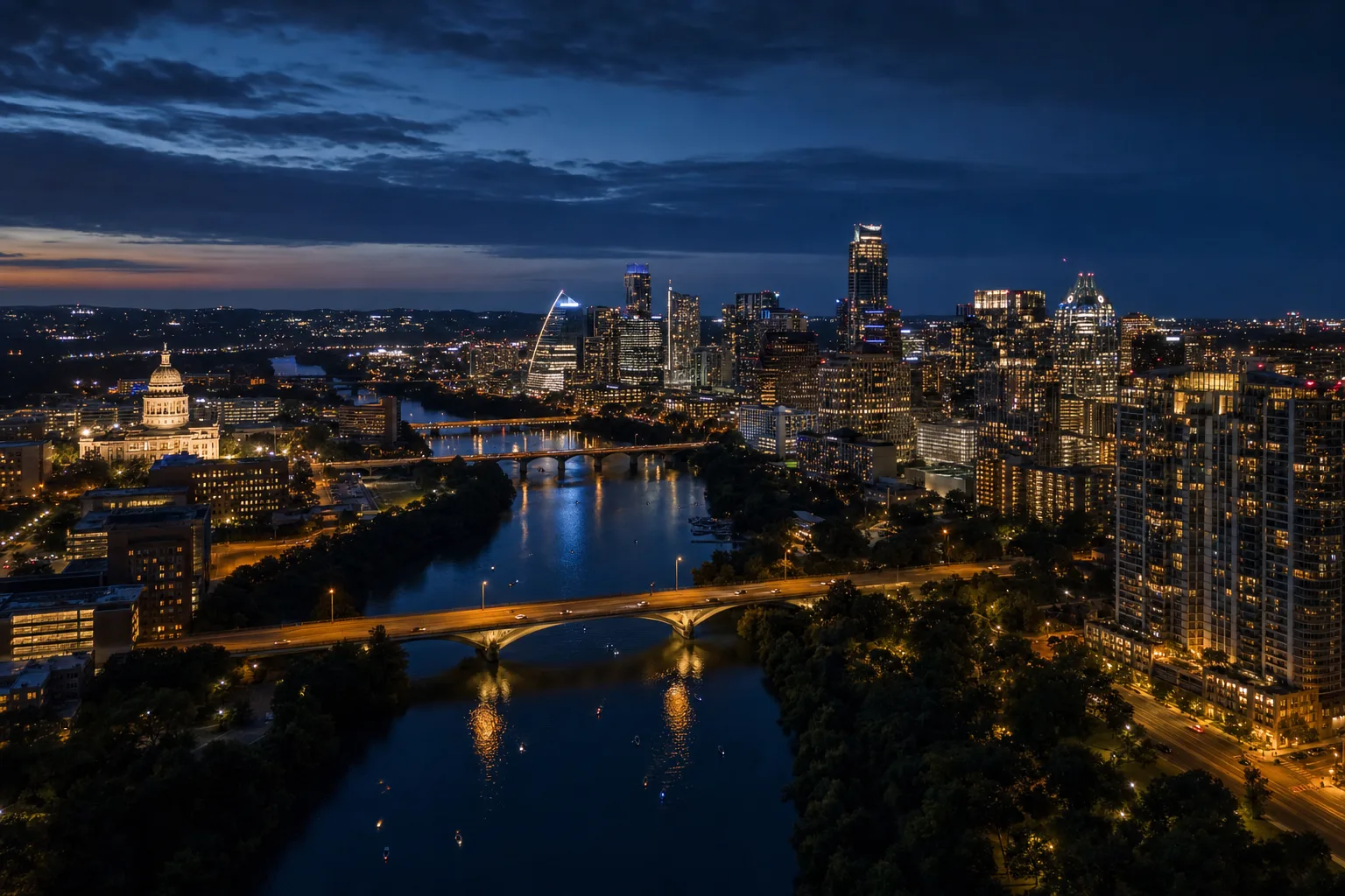 Austin skyline at night