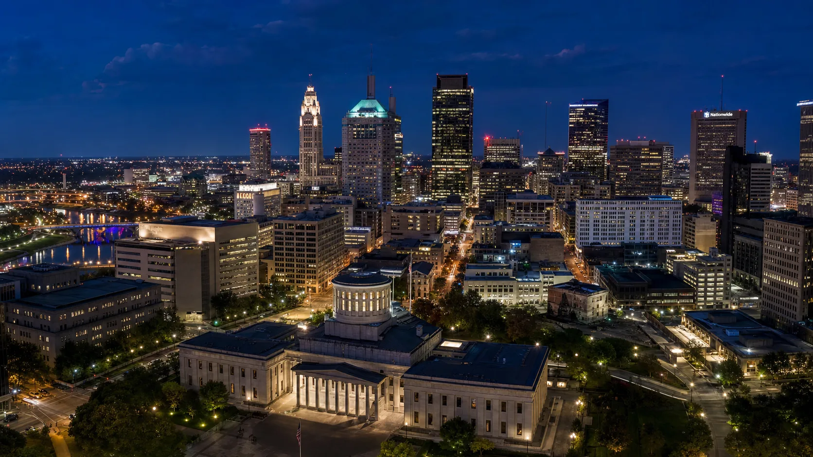 Columbus skyline at night