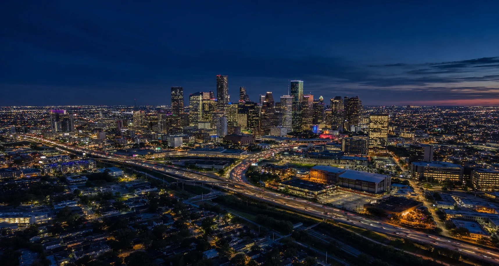 Houston skyline at night