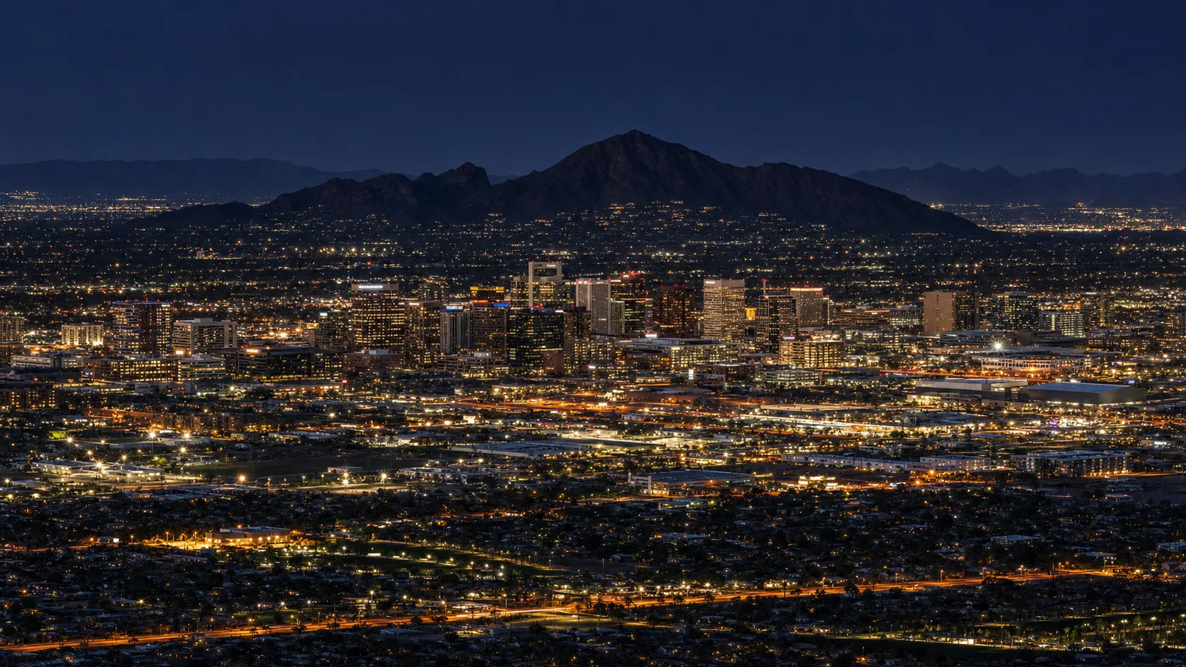 Phoenix skyline at night