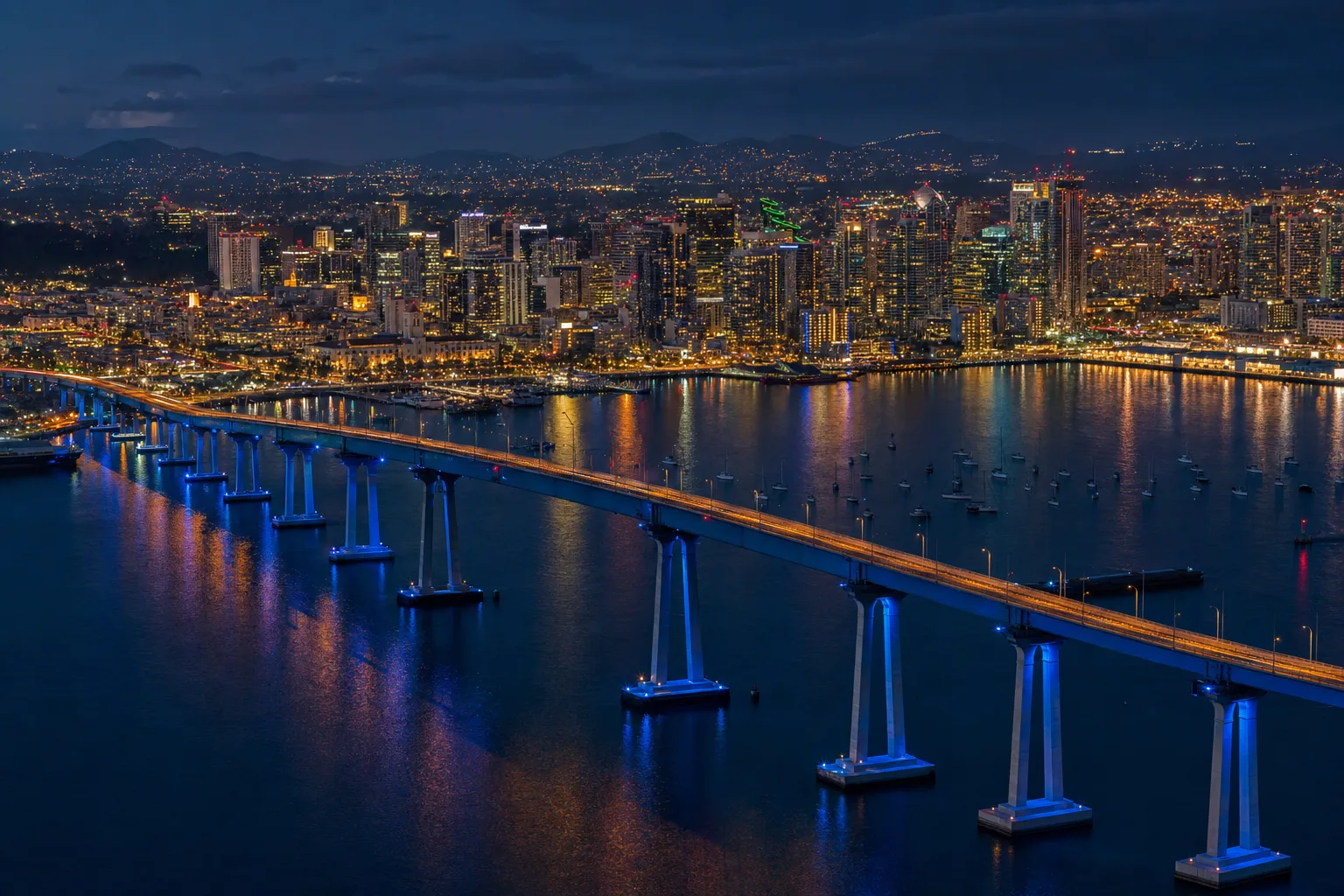 San Diego skyline at night