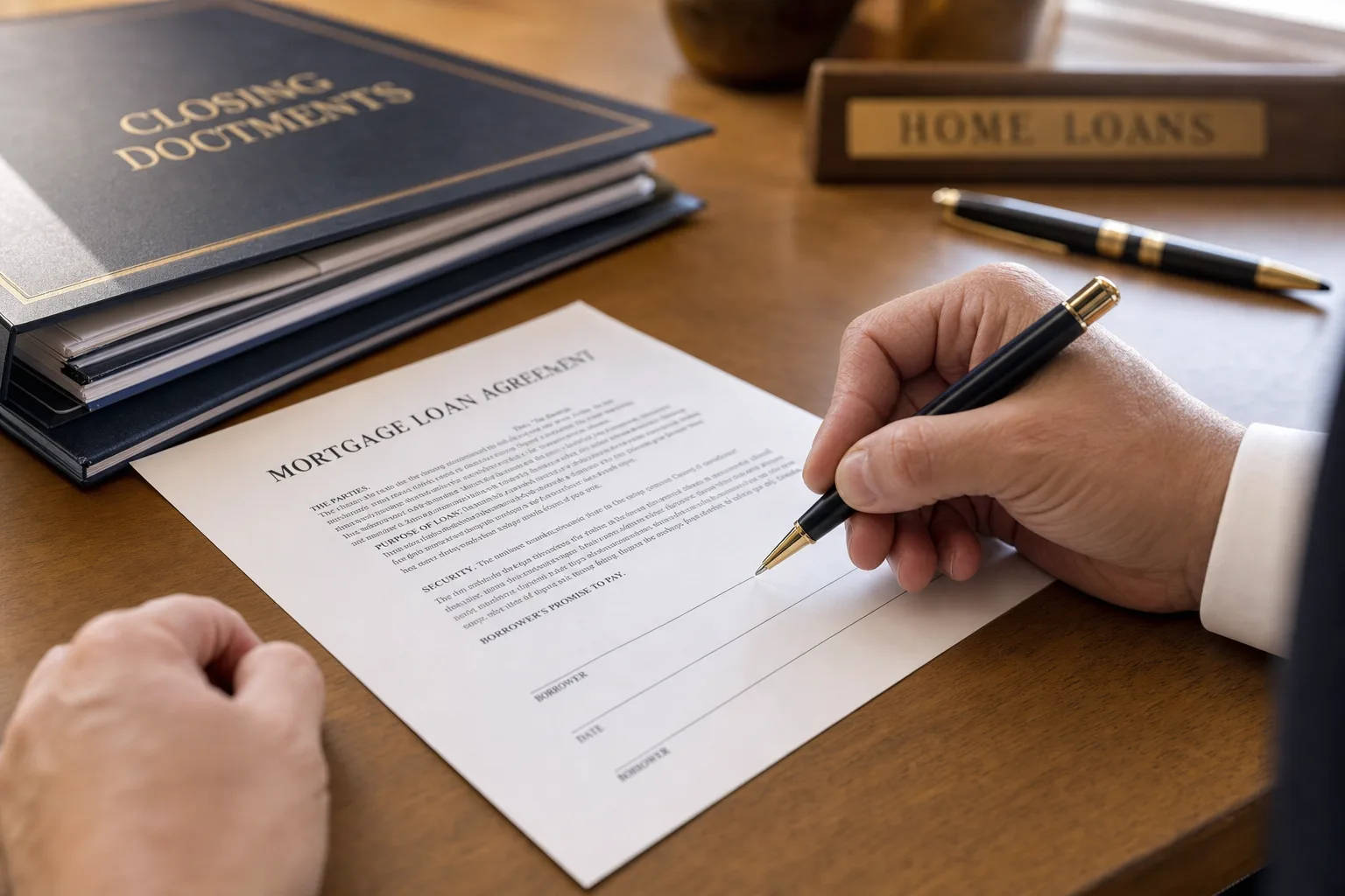 Signing mortgage closing documents