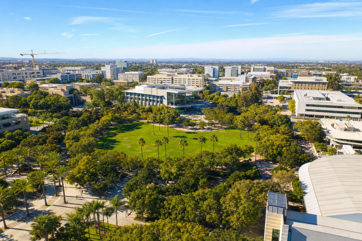 University of California Irvine campus aerial view