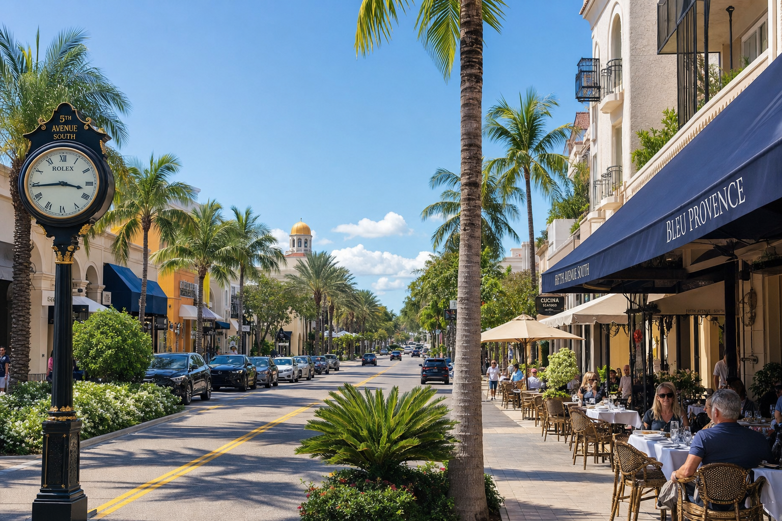 Naples, Florida — Fifth Avenue South, upscale dining and palm-lined streets
